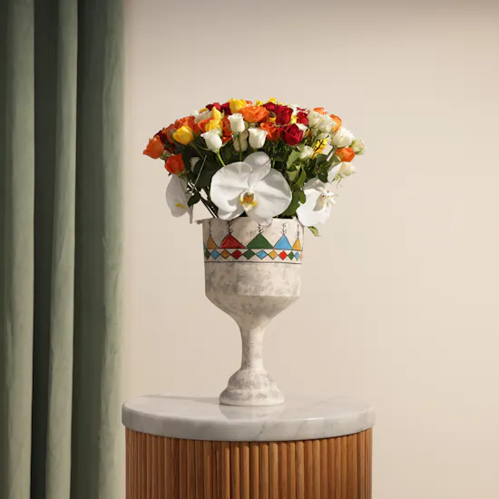 Wrth Al Qatt Al Asiri Colorful Flowers Vase