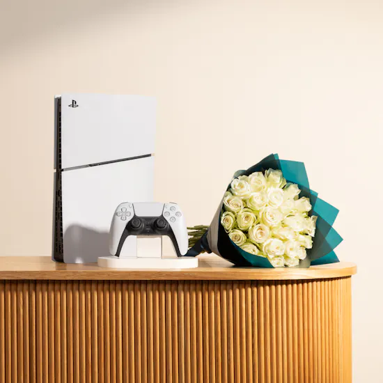 Sony PlayStation 5 slim Digital Version | Moonlight Beauty Rose Bouquet