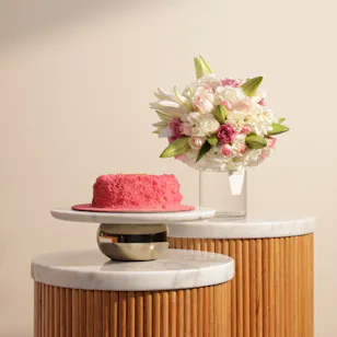 Sweet Atelier Love Pink Heart Cake | Happiest Flowers Vase 