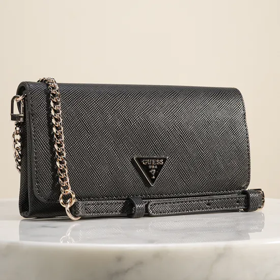 Guess Noelle II Xbody Flap Organizer Black Women's Crossbody Bag