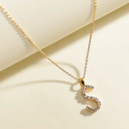 Caroline Svedbom Mini Letter S Crystal Necklace