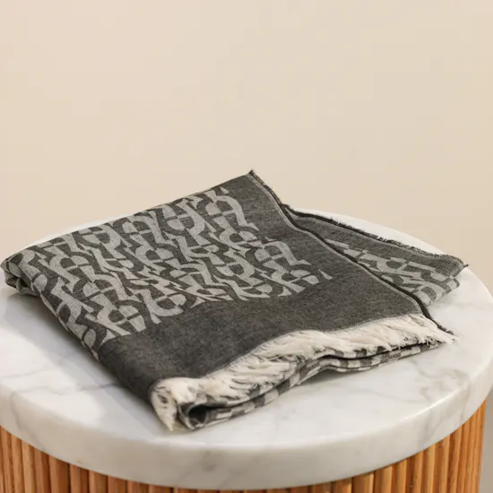 Aigner Black Logo Shawl