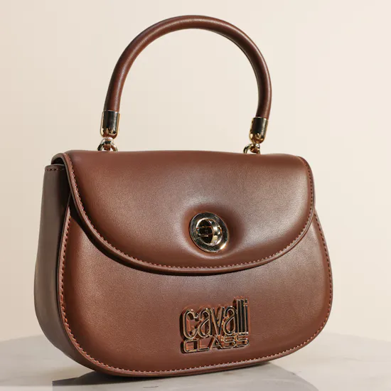 Cavalli Class Chestnut Leather Bag