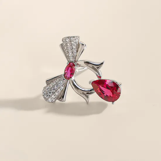 Floward Red Reverie Silver Women’s Earrings