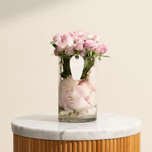 Soft Pinkish Roses Vase 
