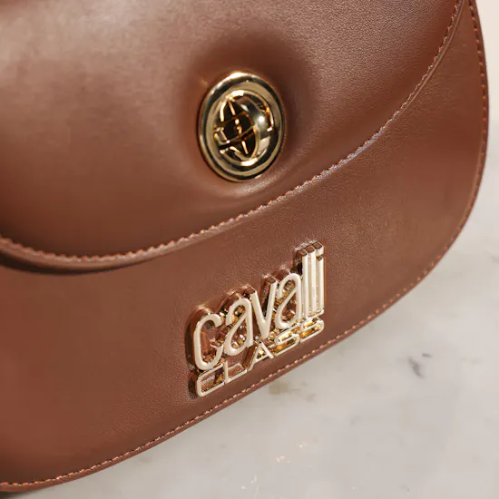 Cavalli Class Chestnut Leather Bag