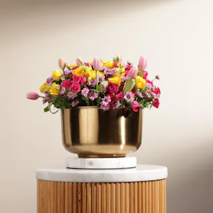 Colorful Flowers | Golden Vase