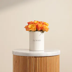 Orange Roses Flowers Box | 15 Flowers