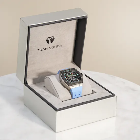 Tsar Bomba Neutron Limited Edition Blue Carbon Fiber Men's Watch