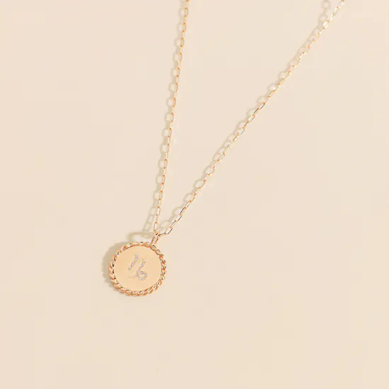 Midad Capricorn Gold Necklace with Diamond