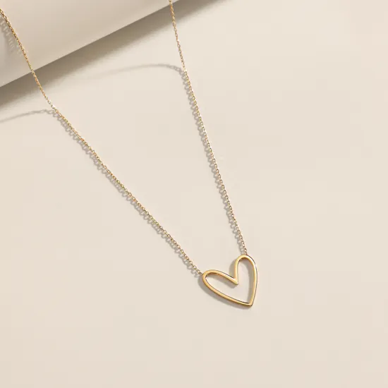 Midad Open Heart Gold Necklace