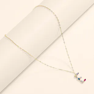 L'azurde E Gold Letter Necklace