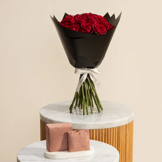 Siran by Iram Rose Gold Diamond Sequence Earrings | Tender Flower Bouquet