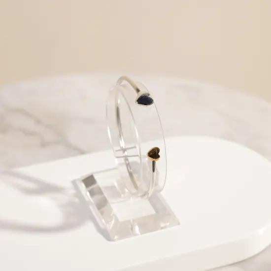 Tous My Other Half Two Tone Heart Bangle