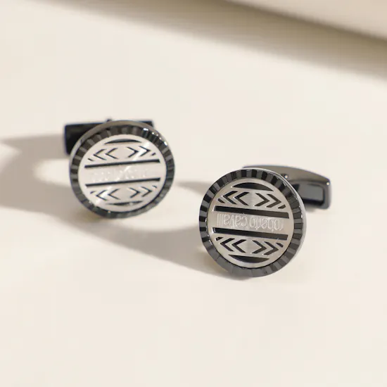 Roberto Cavalli Silver and Black Cufflinks