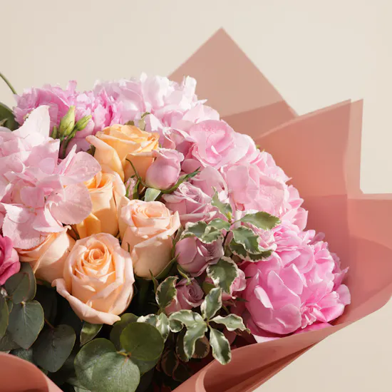 Blush Peony Garden Flower Bouquet