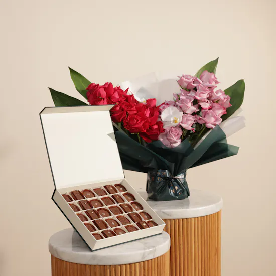 Floward Impressive Chocolate Medium Box | Magical Beauty Flower Bouquet