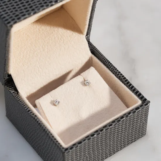 Gold Land Women's Diamond Stud Earrings