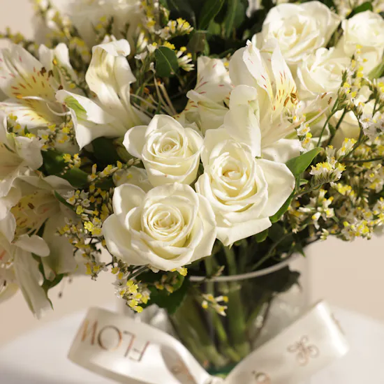 Ivory Elegance Flower Vase