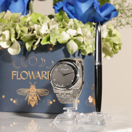 Pierre Cardin Watch & Pen Set | Unique Flowers