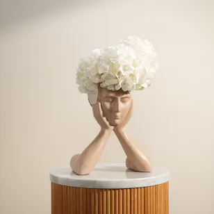 Delicate Beauty White Hydrangea Vase