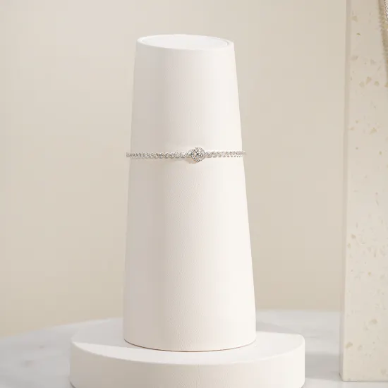 Pandora Sparkling Round Halo Tennis Bracelet and Necklace Set