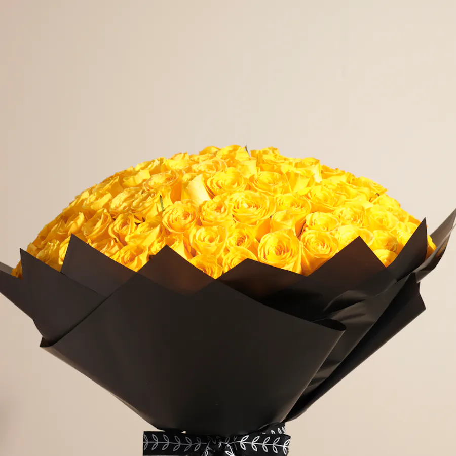 Gorgeous Yellow | 100 Rose Bouquet 5