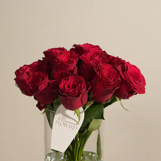 Stunning Red Roses Vase | 15 Flowers