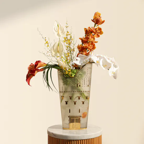 Artfeena Salwa Palace Gold Plated Shiny Vase