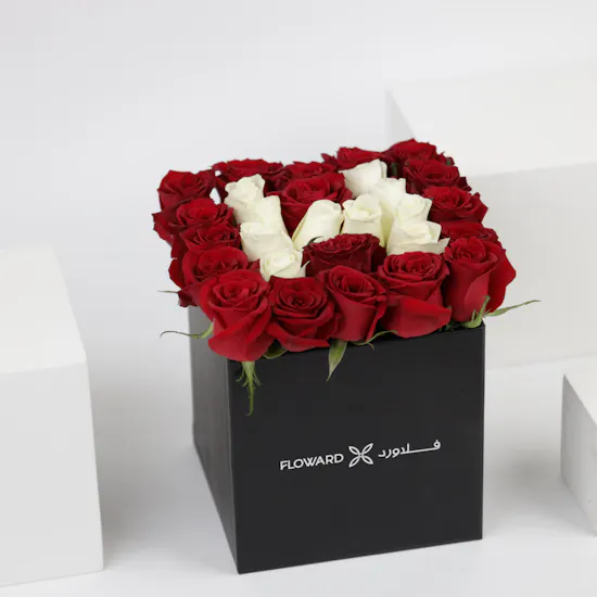 Red & WhiteRroses | Square box