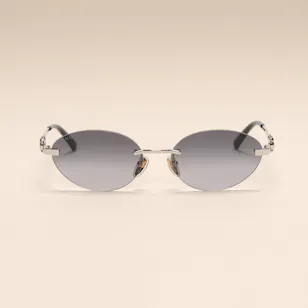 Gucci Silver-tone Frameless Oval Women's Sunglasses Gucci Silver-tone Frameless Oval Women's Sunglasses