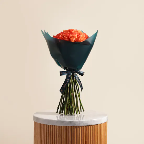 Orange Roses Bouquet | 35 Flowers