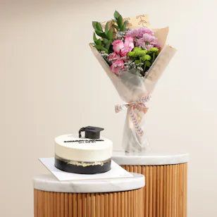 Koko Graduation Cake | Purple Flowers