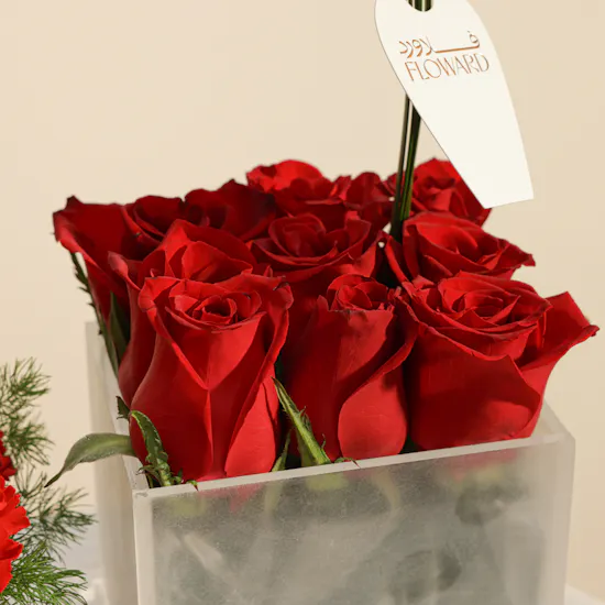 Abucci Chocolate Tray | Red Flowers Vase