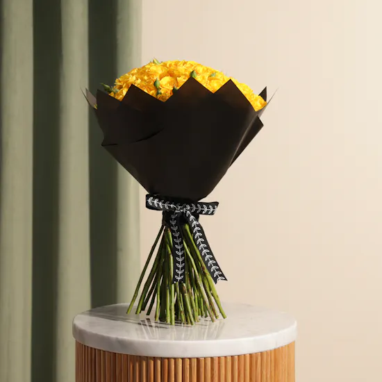 Yellow Glow Bouquet | 50 Baby Roses