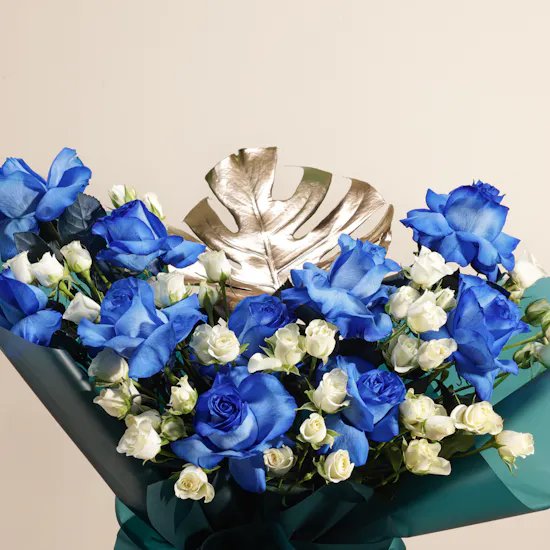 Azure & Ivory Harmony Flowers Bouquet