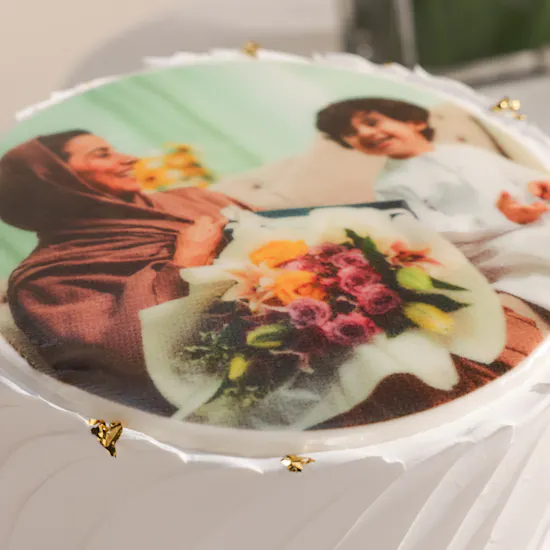 December Cake Personalized Photo White Cream Cake | Shinny Flowers