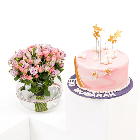 Floward Eid Chocolate Cake | Baby Roses