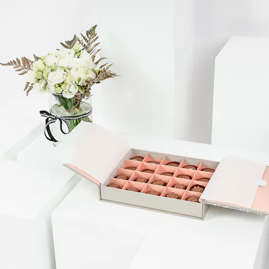 Floward Small Mixed Chocolate Box | Soft Blooms Vase
