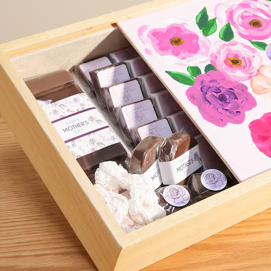 Lilac Mother's Day Chocolates Hand Painted Floral Box