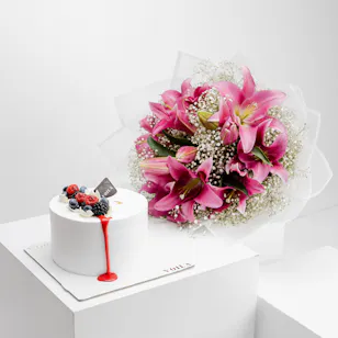 Voila White Forest Cake with Flowers Voila White Forest Cake with Flowers
