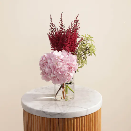 Hydrangea & Astilbe | Glass Vase
