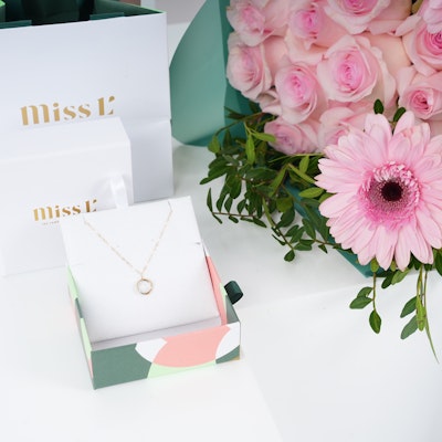 Miss L By L'zurde Gold Necklace 18k | Pink Roses