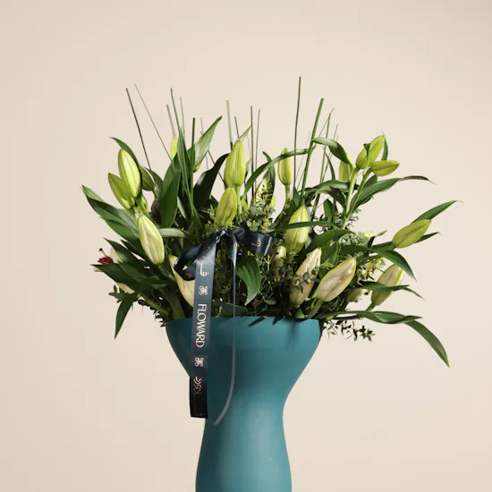 Cheerful White Lily Vase