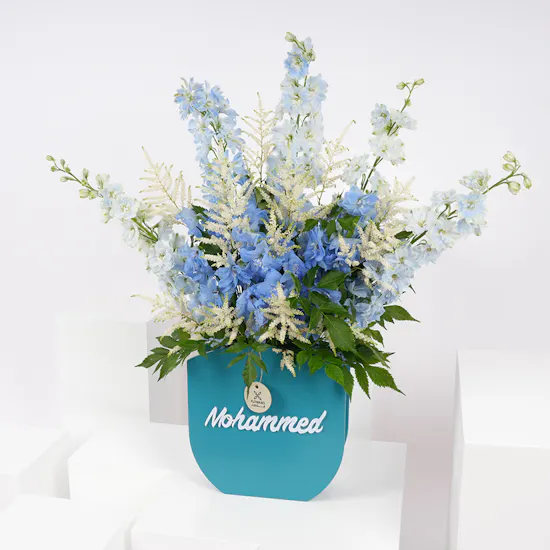 Blue Flowers | Personalized Vase