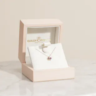 Baby Crown Amethyst Rose White Diamonds Kids Necklace Baby Crown Amethyst Rose White Diamonds Kids Necklace