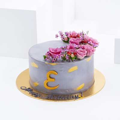 Arabic Letter Cake | Flowers