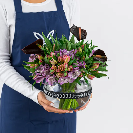 Alstroemeria and Anthurium Vase