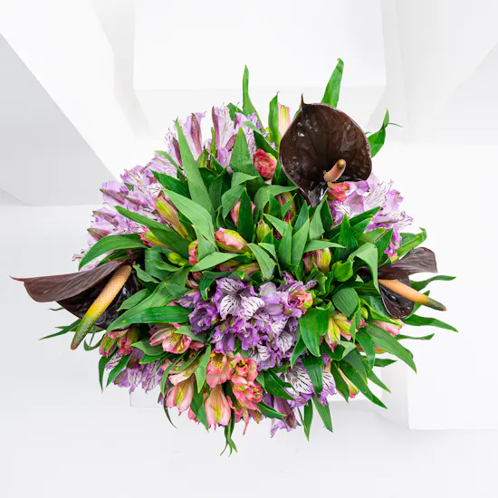 Alstroemeria and Anthurium Vase