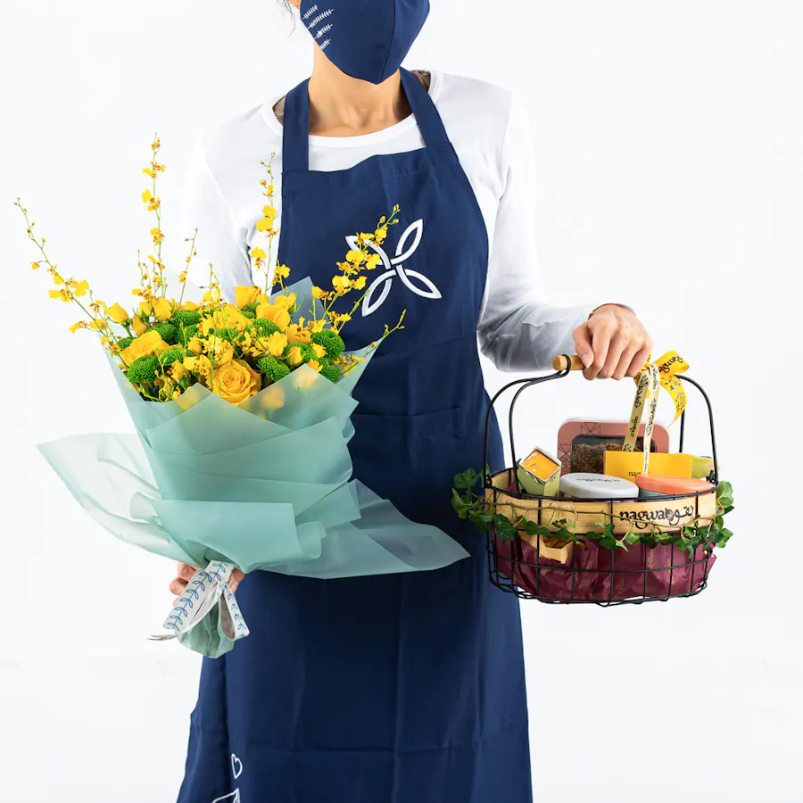 [USED IN AUTOMATION] Nagwa Gift Basket | Yellow Roses 5